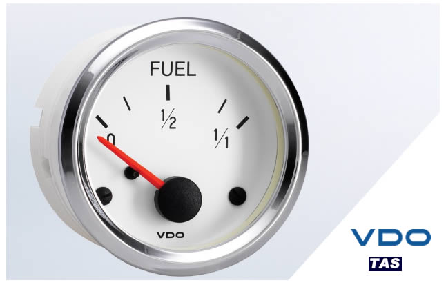 VDO Cockpit White & Chrome Fuel Gauge
